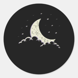 Pegatina Redonda Creepe Gótico Pastel Moon Wiccan