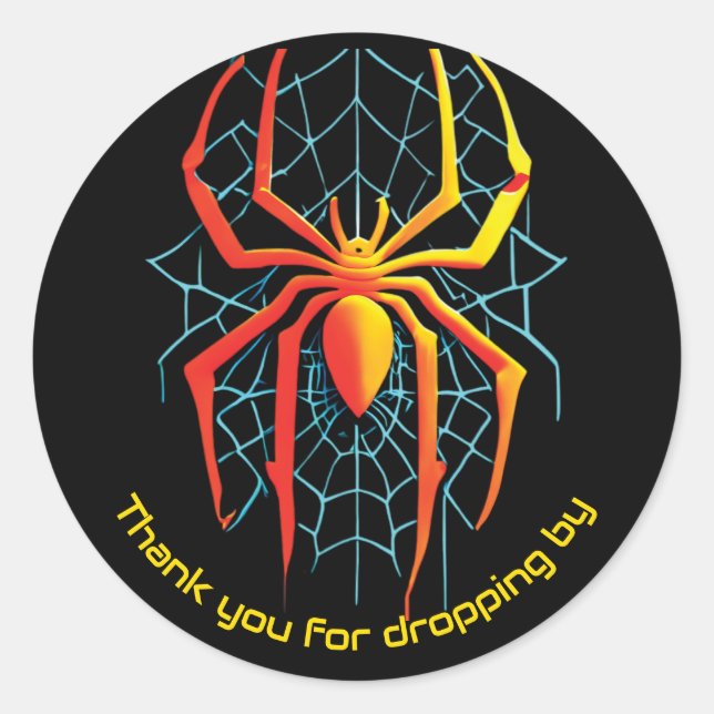 Pegatina Redonda Creepe Spider Web Gracias (Anverso)
