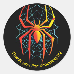 Pegatina Redonda Creepe Spider Web Gracias