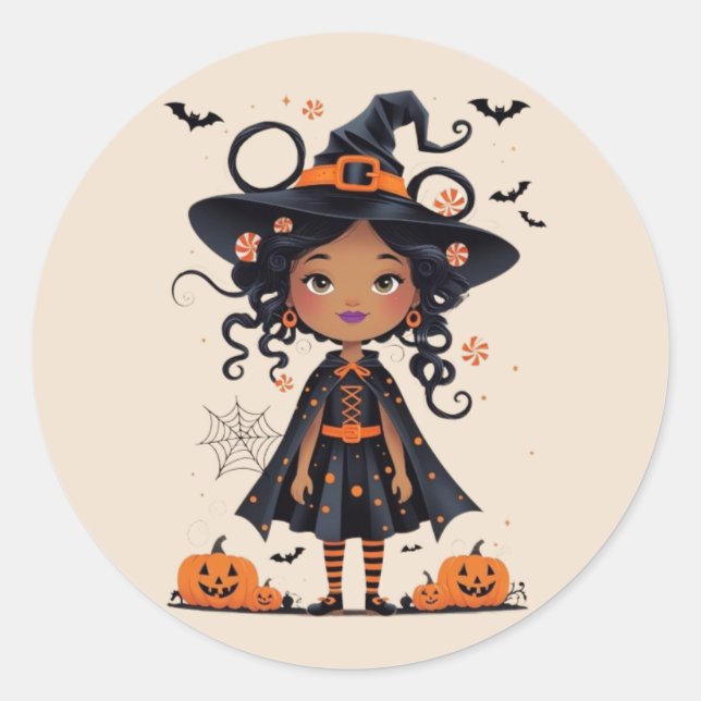 Pegatina Redonda Creepit it Cute esta Halloween (Anverso)