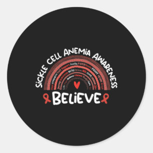 Pegatina Redonda Creer conciencia Mes de anemia falciforme