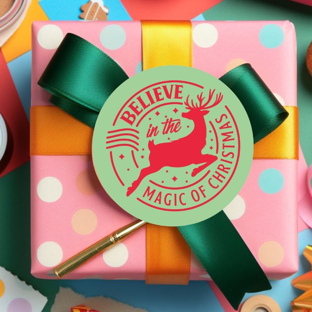 Pegatina Redonda Creer en la magia de los Navidades (Subido por el creador)