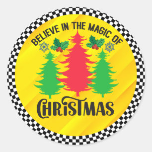 Pegatina Redonda Creer en la magia de los Navidades-82309