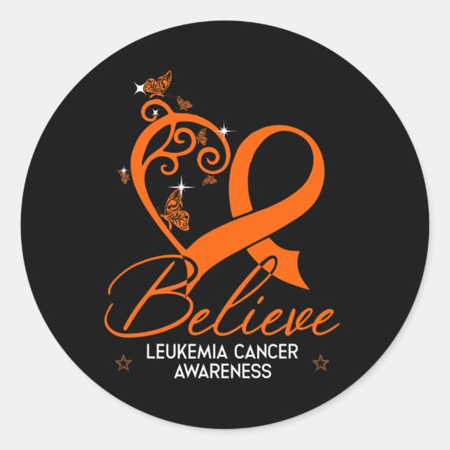 Pegatina Redonda Creer Esperanza Leukemia Awareness Gift (Anverso)