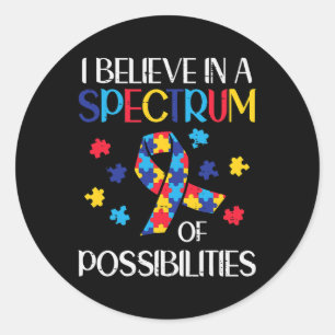 Pegatina Redonda Creer las posibilidades del espectro Autismo Conci