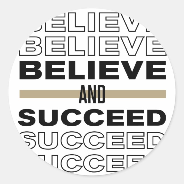 Pegatina Redonda Creer y tener éxito (Anverso)
