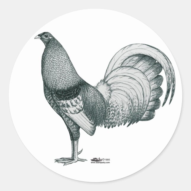 Pegatina Redonda Crela Gamecock o Dom (Anverso)