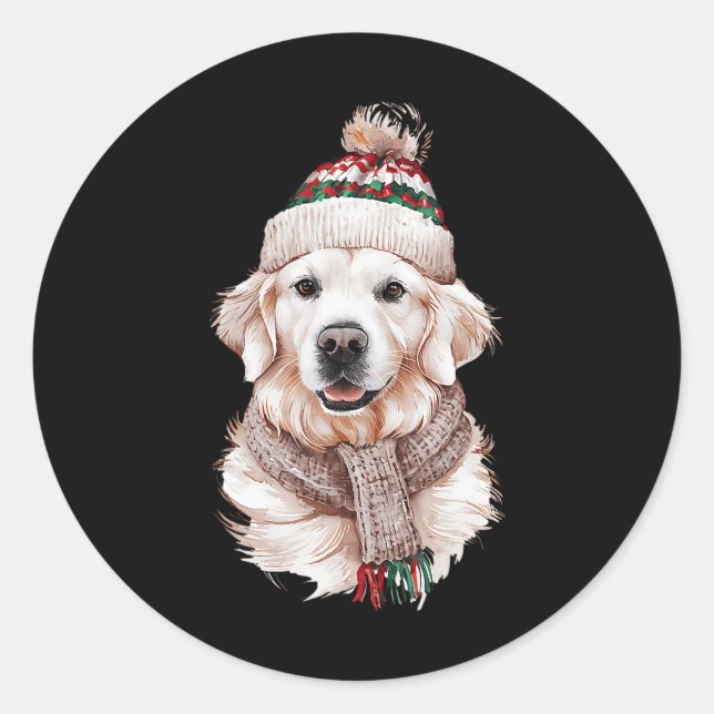 Pegatina Redonda Crema blanca inglesa Golden Retriever Mom Dog Pupp (Anverso)