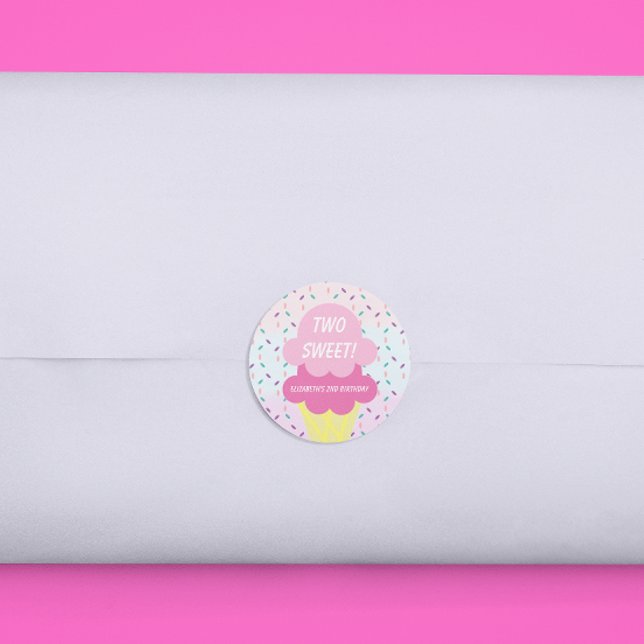 Pegatina Redonda Crema de hielo 2º cumpleaños (Subido por el creador)