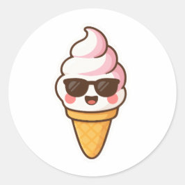 Pegatina Redonda Crema de hielo de Guay Kawaii