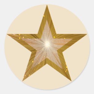 Pegatina Redonda Crema redonda Star Star "Gold"