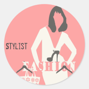 Pegatina Redonda Crema rosa de Posher Influenciador Girly Fashilist