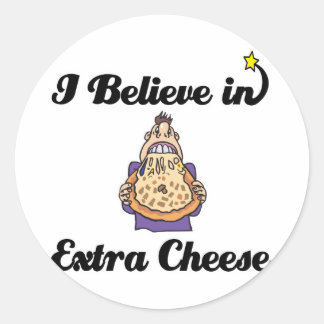 Pegatina Redonda creo en el queso extra