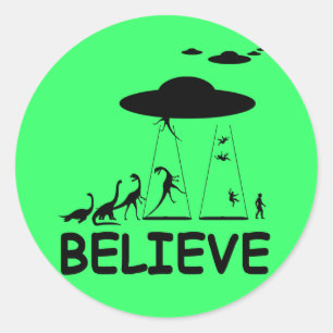 Pegatina Redonda Creo en los extraterrestres