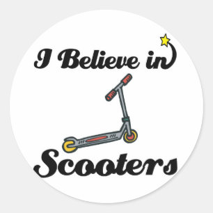 Pegatina Redonda creo en los scooters