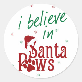 Pegatina Redonda Creo en Santa Paws