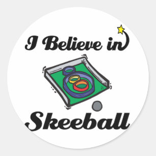 Pegatina Redonda creo en skeeball
