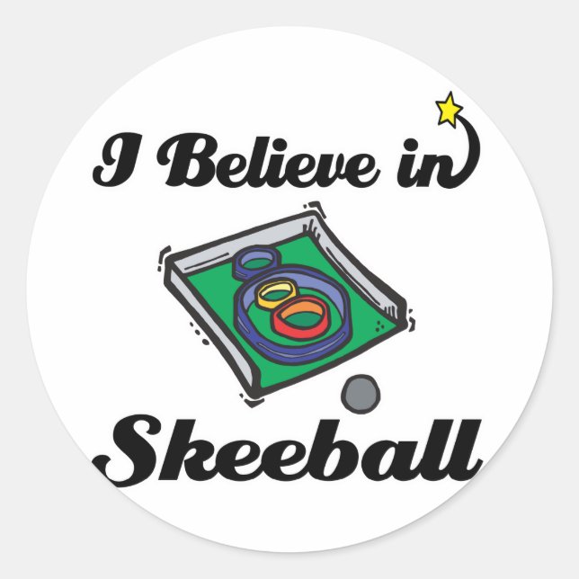 Pegatina Redonda creo en skeeball (Anverso)