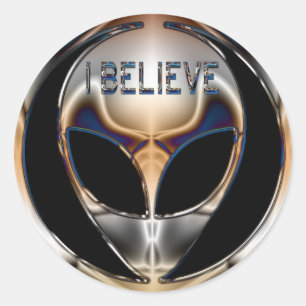 PEGATINA REDONDA CREO QUE CHROME ALIEN HEAD