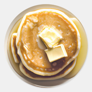 Pegatina Redonda Crepes con jarabe