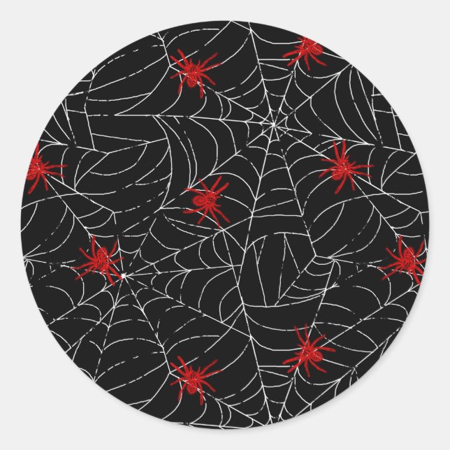 Pegatina Redonda Crepúsculo Halloween Spider Web (Anverso)