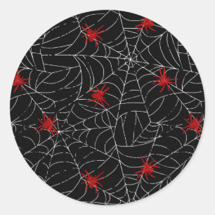 Pegatina Redonda Crepúsculo Halloween Spider Web