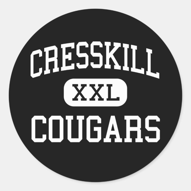Pegatina Redonda Cresskill - Cougars - High - Cresskill New Jersey (Anverso)
