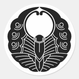 Pegatina Redonda Crest-Butterfly, familia japonesa