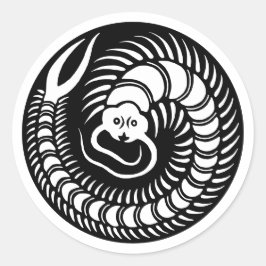 Pegatina Redonda Crest-Centipede de familia japonesa