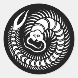 Pegatina Redonda Crest-Centipede de familia japonesa