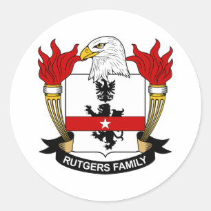 Pegatina Redonda Crest familiar Rutgers