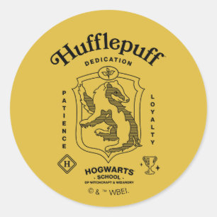 Pegatina Redonda Cresta de Dedicación Paciencia Lealtad HUFFLEPUFF™
