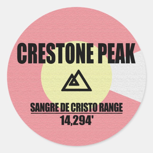 Pegatina Redonda Crestone Peak (Anverso)