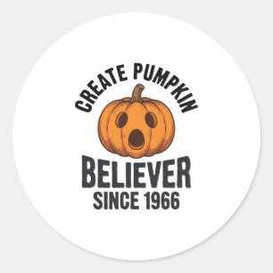 Pegatina Redonda Creyente de la Calabaza Desde 1966 Vintage Diseño 