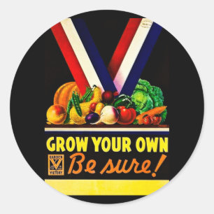 Pegatina Redonda ¡Crezca sus los propios - esté seguro! Segunda