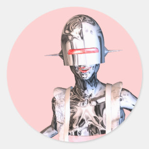 Pegatina Redonda criada robot