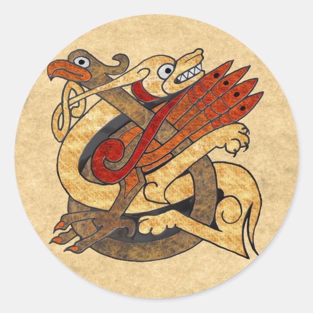 Pegatina Redonda Criaturas celtas (Anverso)