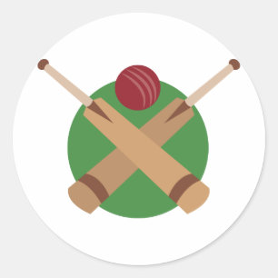 Pegatina Redonda Cricket Bats