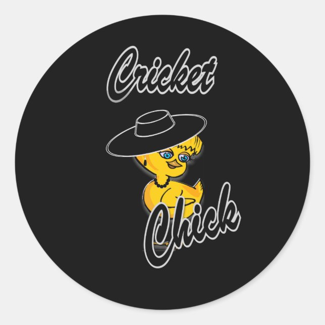 Pegatina Redonda Cricket Chick #4 (Anverso)