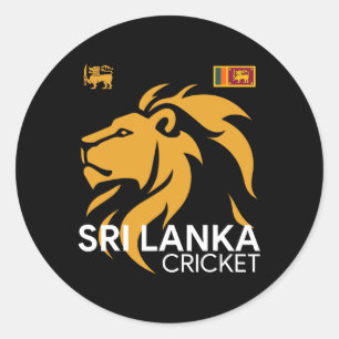 Pegatina Redonda Cricket de Sri Lanka Perfecto Para Los Aficionados