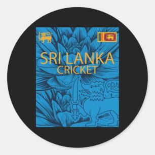 Pegatina Redonda Cricket de Sri Lanka Perfecto Para Los Aficionados