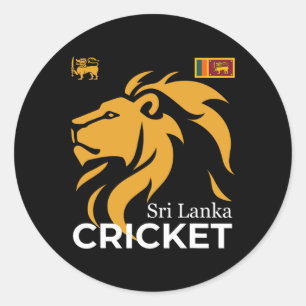 Pegatina Redonda Cricket de Sri Lanka Perfecto Para Los Aficionados
