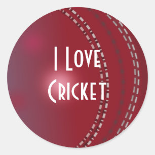 Pegatina Redonda Cricket: "I love Cricket"