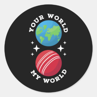 Pegatina Redonda Cricket My World