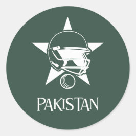Pegatina Redonda Cricket Pakistán