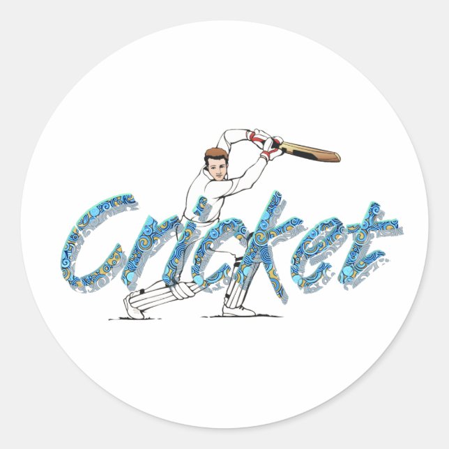 Pegatina Redonda Cricket TOP (Anverso)