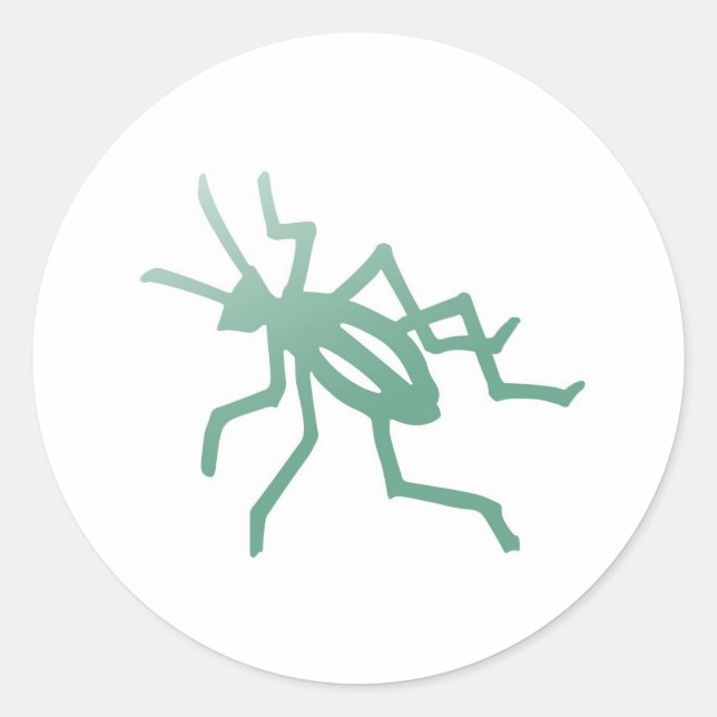 Pegatina Redonda Cricket verde poético (Anverso)