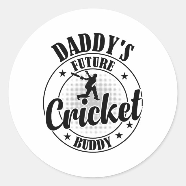 Pegatina Redonda Cricketing Cricket Player - Daddy's Future Cricket (Anverso)