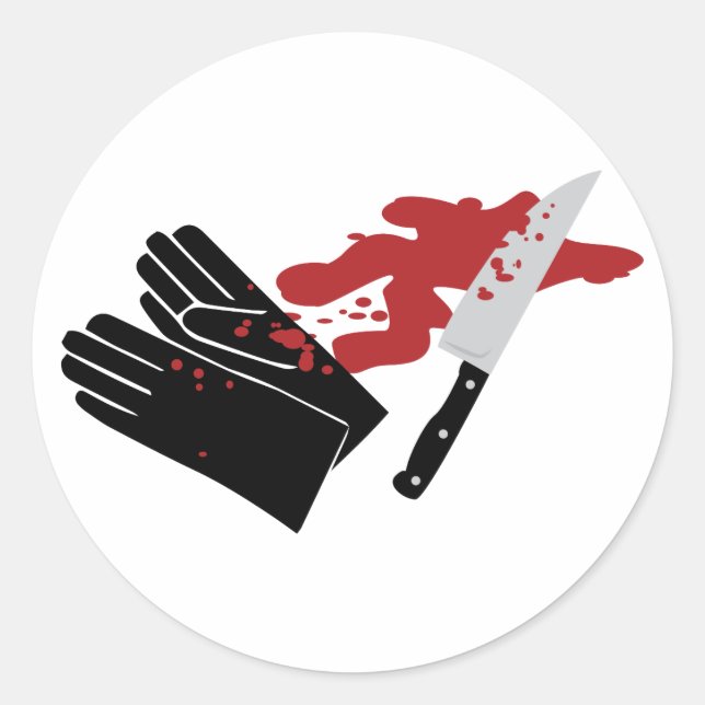 Pegatina Redonda Crimen verdadero (Anverso)