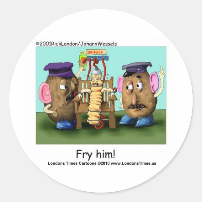 Pegatina Redonda Criminales de Papa Graciosos Mugs Tees Tarjetas y  (Anverso)